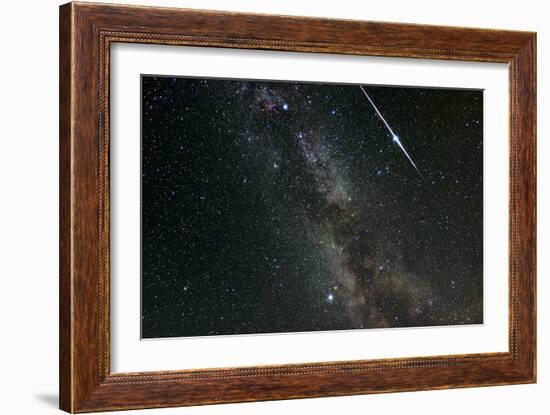 Perseid Meteor Shower, Meteor Track-Eckhard Slawik-Framed Photographic Print