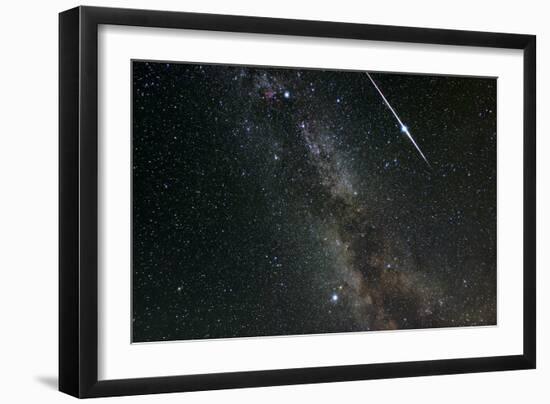 Perseid Meteor Shower, Meteor Track-Eckhard Slawik-Framed Photographic Print