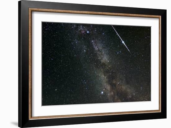 Perseid Meteor Shower, Meteor Track-Eckhard Slawik-Framed Photographic Print