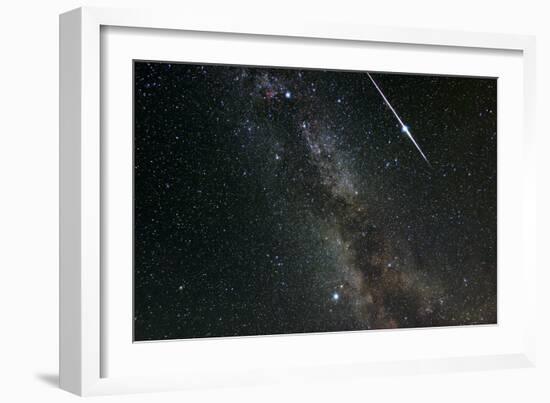 Perseid Meteor Shower, Meteor Track-Eckhard Slawik-Framed Photographic Print