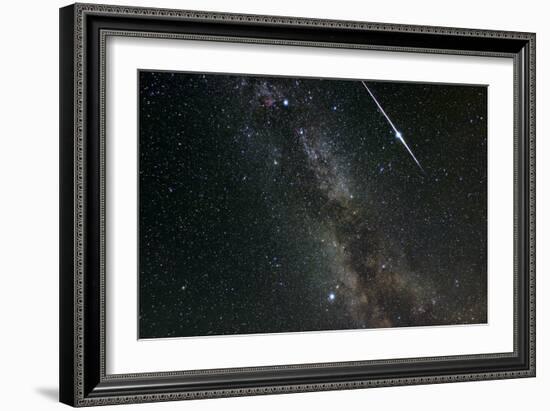 Perseid Meteor Shower, Meteor Track-Eckhard Slawik-Framed Photographic Print