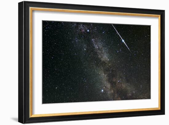 Perseid Meteor Shower, Meteor Track-Eckhard Slawik-Framed Photographic Print