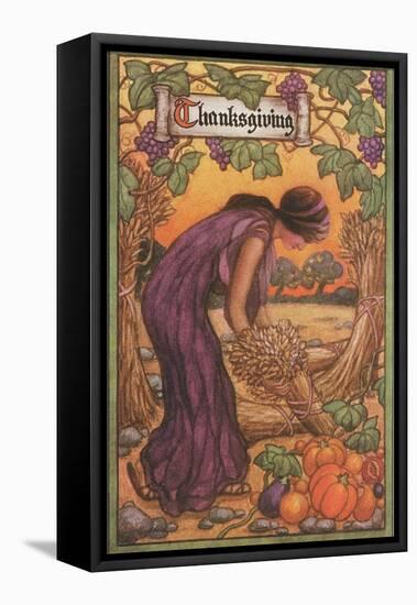 Persephone Harvesting Wheat and Grapes-null-Framed Stretched Canvas