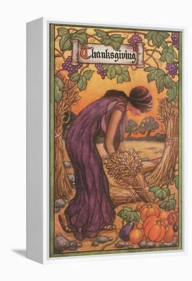 Persephone Harvesting Wheat and Grapes-null-Framed Stretched Canvas