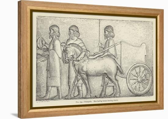 Persepolis, Men Leading Horses Drawing Chariot-null-Framed Premier Image Canvas