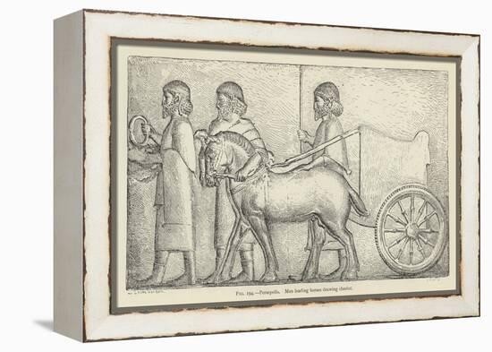 Persepolis, Men Leading Horses Drawing Chariot-null-Framed Premier Image Canvas