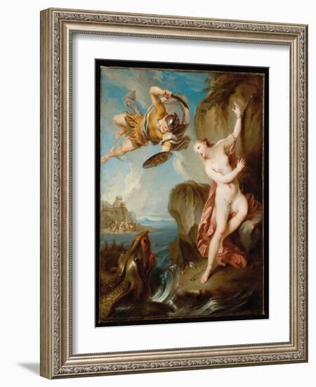 Perseus and Andromeda, C.1723 (Oil on Canvas)-Francois Lemoyne-Framed Giclee Print