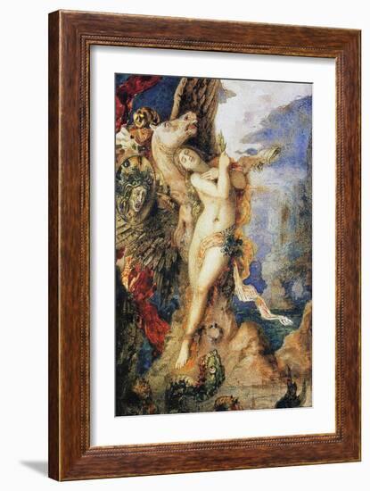 Perseus and Andromeda, C.1867-69 (W/C and Pen on Paper)-Gustave Moreau-Framed Giclee Print