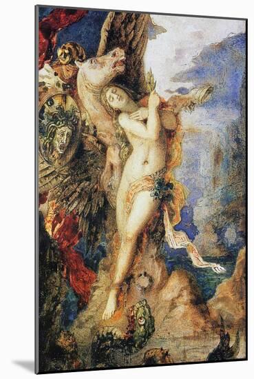 Perseus and Andromeda, C.1867-69 (W/C and Pen on Paper)-Gustave Moreau-Mounted Giclee Print