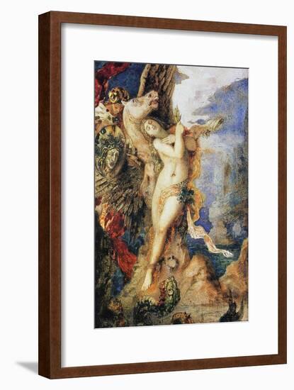 Perseus and Andromeda, C.1867-69 (W/C and Pen on Paper)-Gustave Moreau-Framed Giclee Print