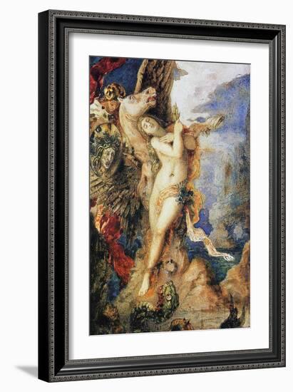 Perseus and Andromeda, C.1867-69 (W/C and Pen on Paper)-Gustave Moreau-Framed Giclee Print