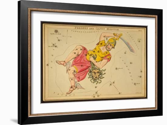 Perseus and Caput Medusae Constellations, 1825-Science Source-Framed Giclee Print