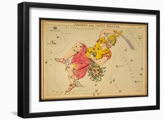 Perseus and Caput Medusae Constellations, 1825-Science Source-Framed Giclee Print