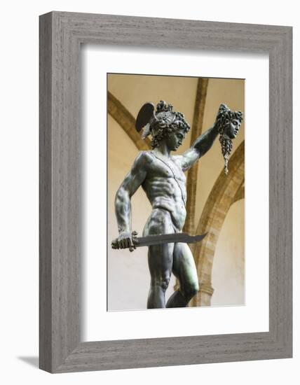 Perseus and Medusa statue at Loggia dei Lanzi, Florence, Tuscany, Italy-Russ Bishop-Framed Photographic Print