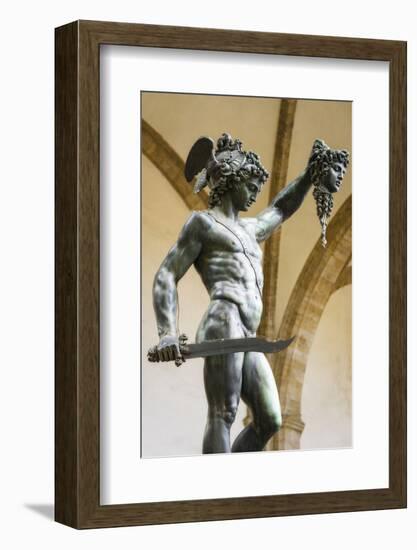 Perseus and Medusa statue at Loggia dei Lanzi, Florence, Tuscany, Italy-Russ Bishop-Framed Photographic Print