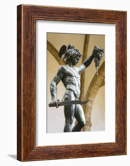 Perseus and Medusa statue at Loggia dei Lanzi, Florence, Tuscany, Italy-Russ Bishop-Framed Photographic Print