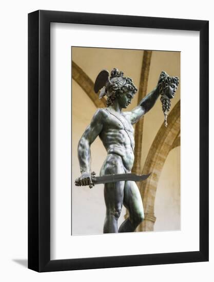 Perseus and Medusa statue at Loggia dei Lanzi, Florence, Tuscany, Italy-Russ Bishop-Framed Photographic Print