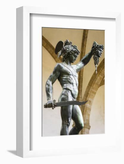 Perseus and Medusa statue at Loggia dei Lanzi, Florence, Tuscany, Italy-Russ Bishop-Framed Photographic Print