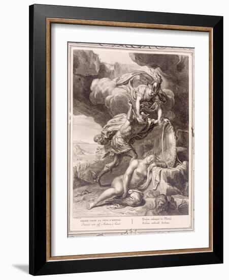 Perseus Cuts Off Medusa's Head, 1731 (Engraving)-Bernard Picart-Framed Giclee Print