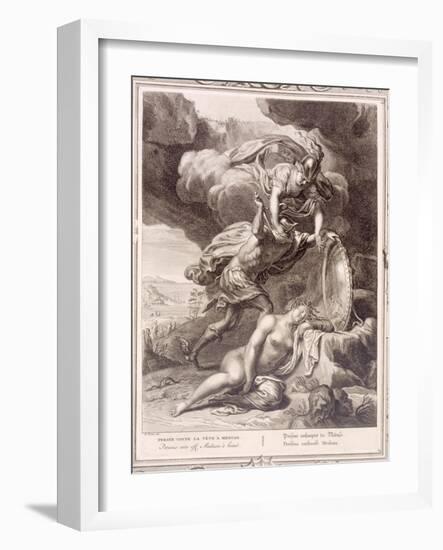 Perseus Cuts Off Medusa's Head, 1731 (Engraving)-Bernard Picart-Framed Giclee Print