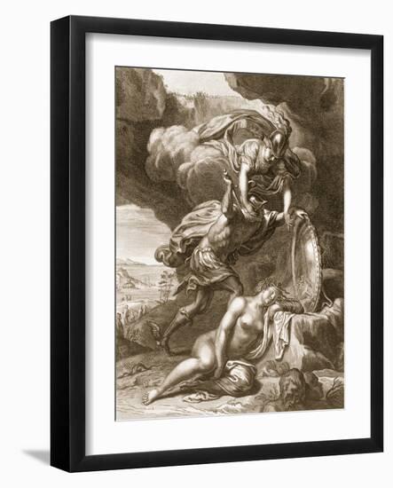 Perseus Cuts Off Medusa's Head, 1731 (Engraving)-Bernard Picart-Framed Giclee Print