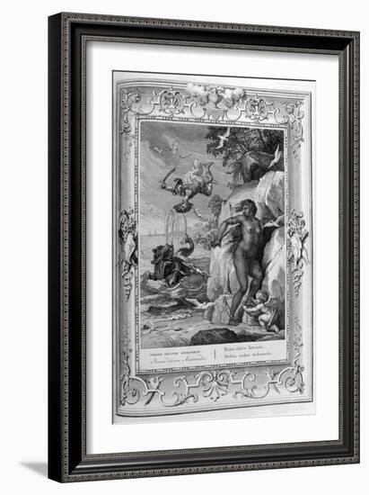 Perseus Delivers Andromeda from the Sea Monster, 1733-Bernard Picart-Framed Giclee Print