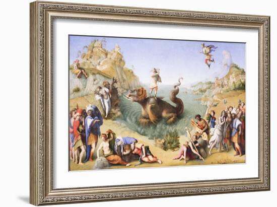 Perseus freeing Andromeda, 1510-15 circa, (oil and tempera on wood)-Piero di Cosimo-Framed Giclee Print