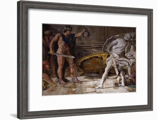 Perseus Holding Up Head of the Gorgon Medusa, from Loves of the Gods Frescos-Annibale Carracci-Framed Giclee Print