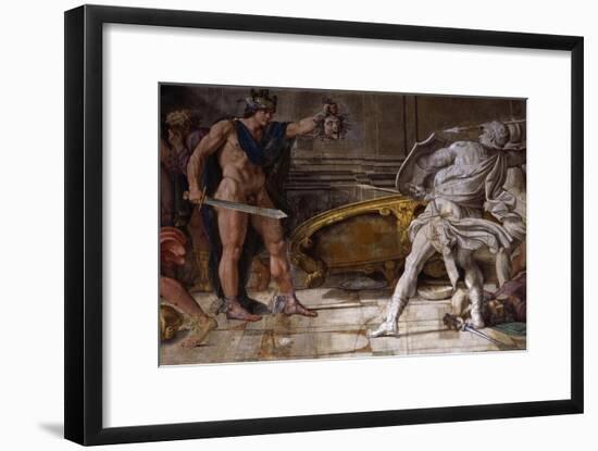 Perseus Holding Up Head of the Gorgon Medusa, from Loves of the Gods Frescos-Annibale Carracci-Framed Giclee Print