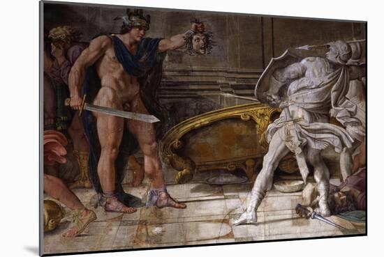 Perseus Holding Up Head of the Gorgon Medusa, from Loves of the Gods Frescos-Annibale Carracci-Mounted Giclee Print