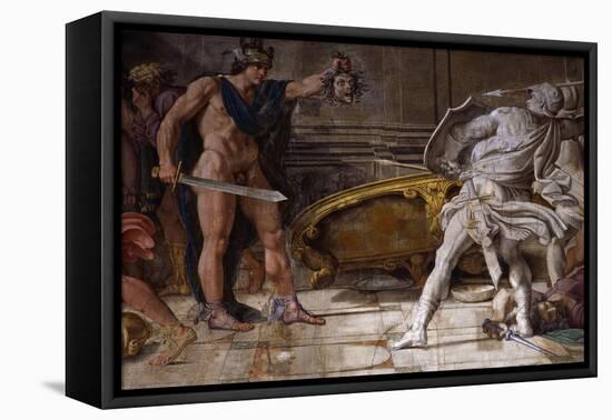 Perseus Holding Up Head of the Gorgon Medusa, from Loves of the Gods Frescos-Annibale Carracci-Framed Premier Image Canvas