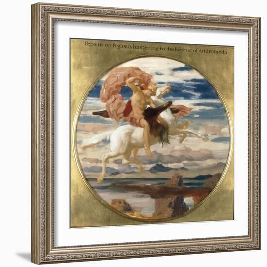 Perseus on Pegasus Hastening to the Rescue of Andromeda-Frederick Leighton-Framed Giclee Print