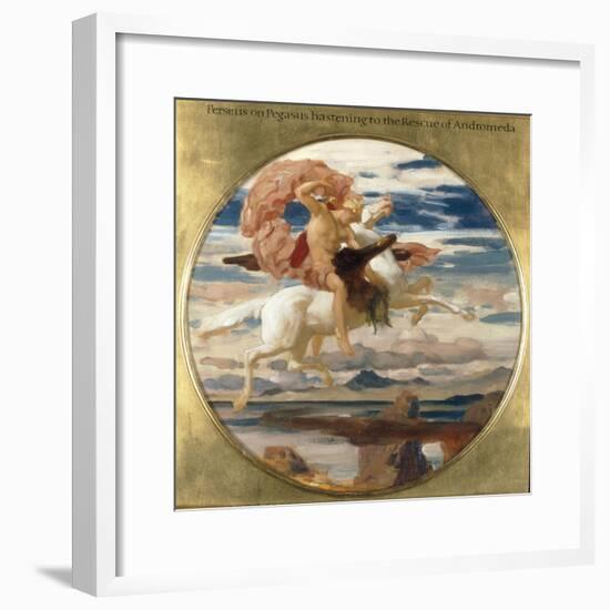 Perseus on Pegasus Hastening to the Rescue of Andromeda-Frederick Leighton-Framed Giclee Print