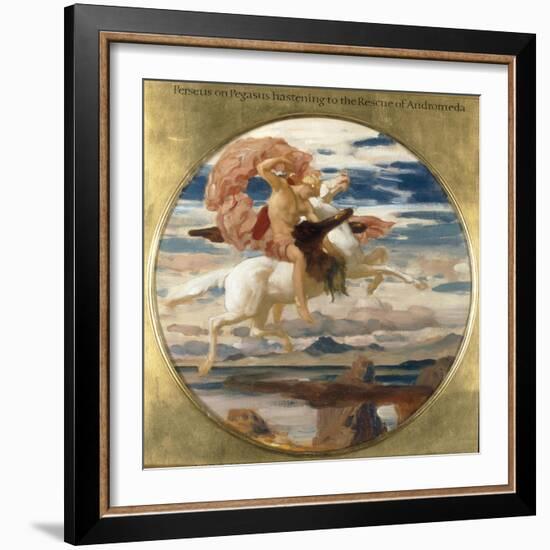 Perseus on Pegasus Hastening to the Rescue of Andromeda-Frederick Leighton-Framed Giclee Print