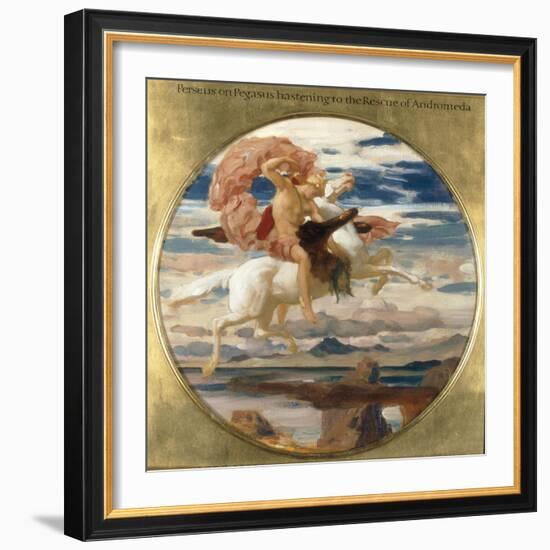 Perseus on Pegasus Hastening to the Rescue of Andromeda-Frederick Leighton-Framed Giclee Print