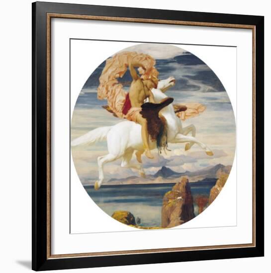 Perseus On Pegasus With the Head of Medusa-Frederick Leighton-Framed Art Print