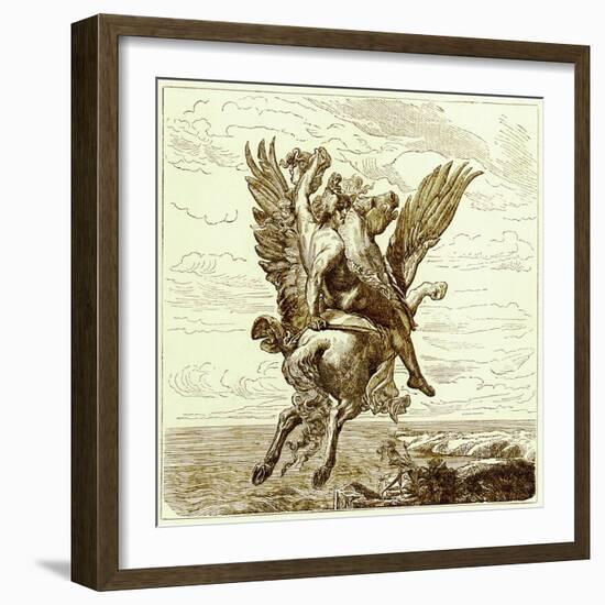 Perseus on the Winged Horse Pegasus, with Medusa's Head-English-Framed Giclee Print