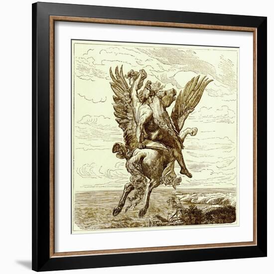 Perseus on the Winged Horse Pegasus, with Medusa's Head-English-Framed Giclee Print