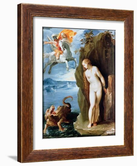 Perseus Rescuing Andromeda, 1602-Guiseppe Cesari-Framed Giclee Print