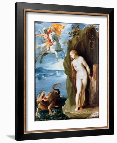 Perseus Rescuing Andromeda, 1602-Guiseppe Cesari-Framed Giclee Print