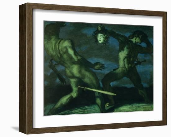 Perseus Turns Phineus to Stone by Brandishing the Head of Medusa, 1908-Franz von Stuck-Framed Giclee Print