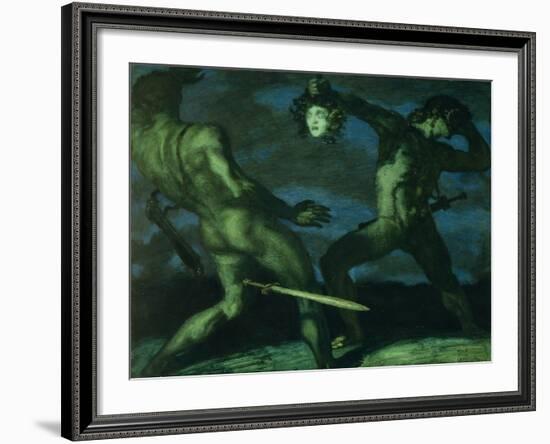 Perseus Turns Phineus to Stone by Brandishing the Head of Medusa, 1908-Franz von Stuck-Framed Giclee Print