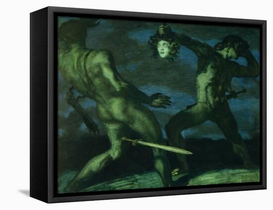 Perseus Turns Phineus to Stone by Brandishing the Head of Medusa, 1908-Franz von Stuck-Framed Premier Image Canvas