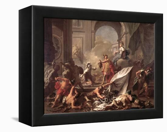 Perseus, Under the Protection of Minerva, Turns Phineus to Stone by Brandishing the Head of Medusa-Jean-Marc Nattier-Framed Premier Image Canvas