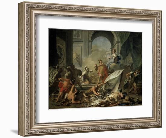 Perseus with Minerva Showing the Head of Medusa Toa Mob Led by Phineus-Jean-Marc Nattier-Framed Giclee Print