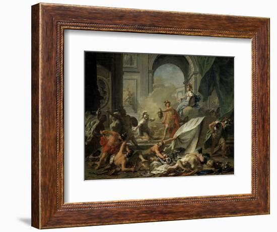 Perseus with Minerva Showing the Head of Medusa Toa Mob Led by Phineus-Jean-Marc Nattier-Framed Giclee Print