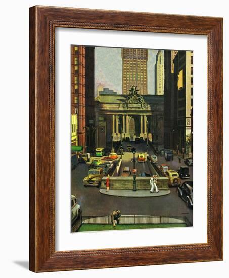 "Pershing Square," May 19, 1945-John Falter-Framed Premium Giclee Print