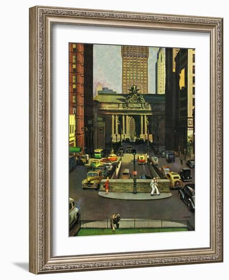 "Pershing Square," May 19, 1945-John Falter-Framed Giclee Print