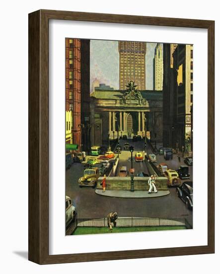 "Pershing Square," May 19, 1945-John Falter-Framed Giclee Print