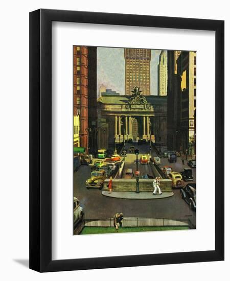 "Pershing Square," May 19, 1945-John Falter-Framed Giclee Print